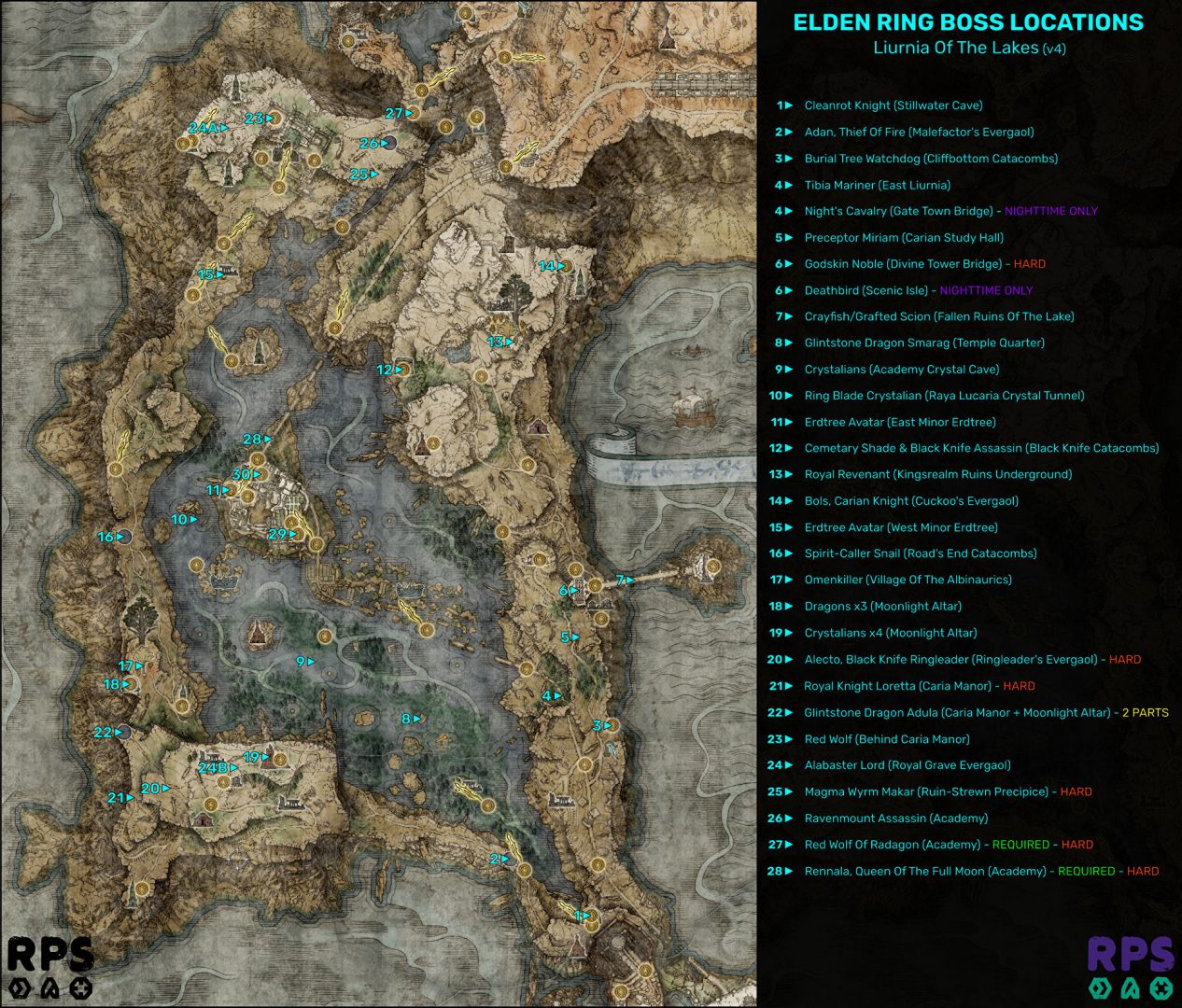 ELDEN RING - KAKO UČINITI IGRU LAKŠOM? elden ring boss locations map liurnia v4 1