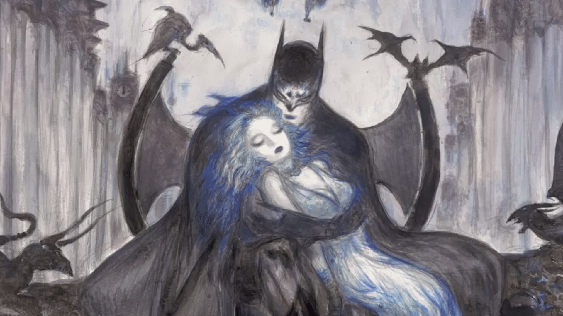 Yoshitaka Amano je prelijepo nacrtao Batman artwork Yoshitaka Amano: Batman