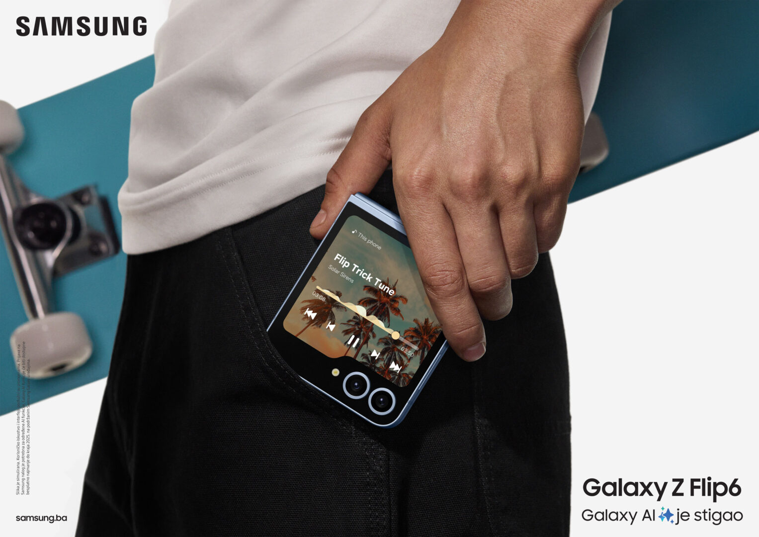 Novi Samsung uređaji, predstavljeni u Parizu na događaju Galaxy Unpacked, od danas dostupni u prodaji BiH Galaxy Z Flip6 Lifestyle KV Pocketability 2P CMYK 240524 Open File