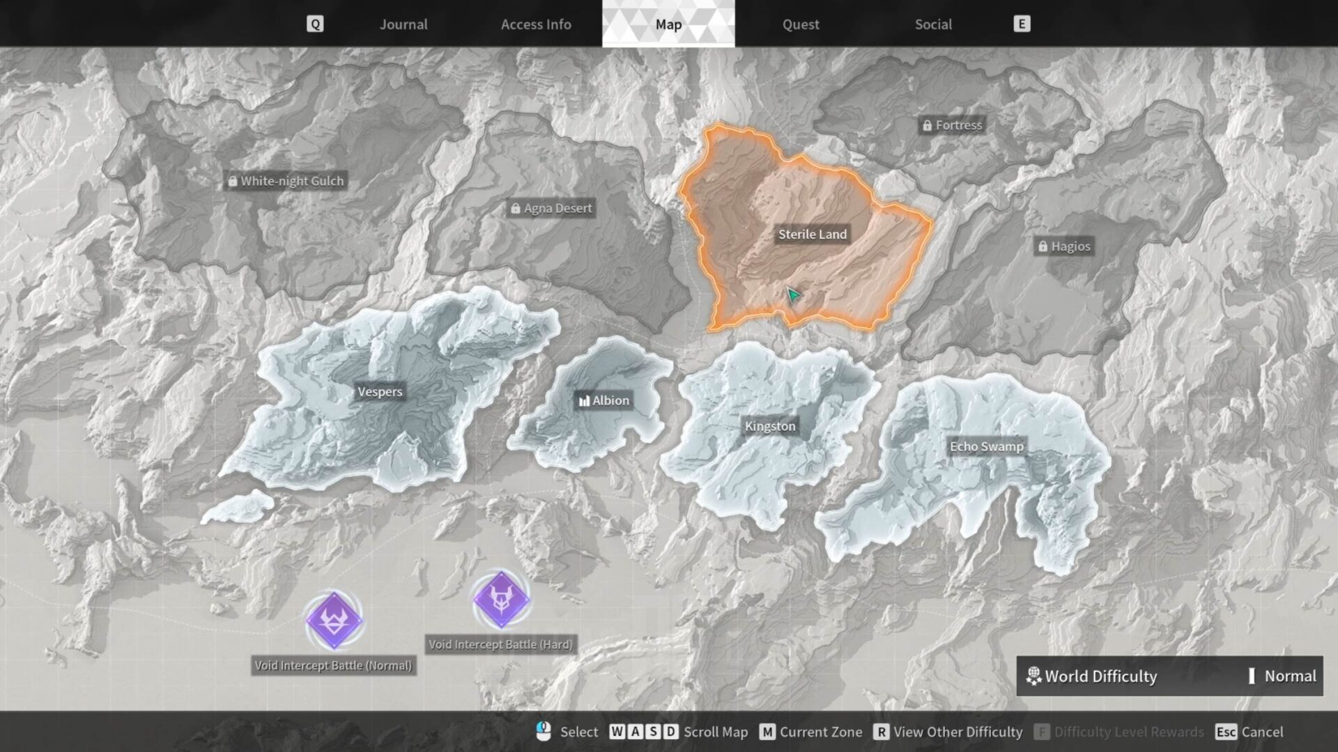 The First Descendant Sterile Land Map Location