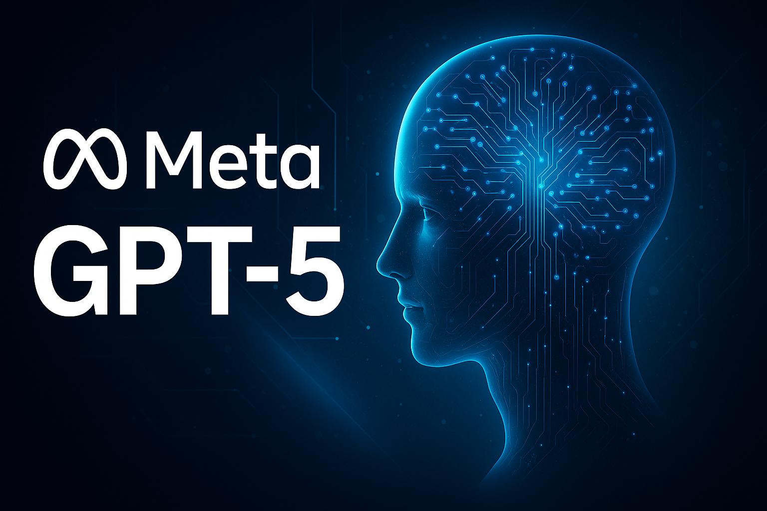 Meta najavila razvoj moćnog AI modela koji konkuriše GPT-5 Meta AI model GPT-5 digitalna ilustracija sa futurističkim prikazom ljudskog profila i neuronskih mreža